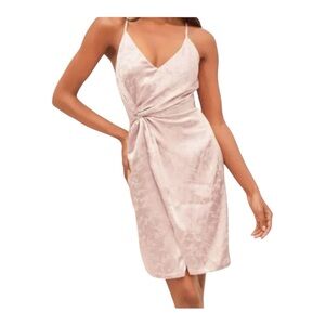 Lulu’s Jacquard Wrap Dress – Pink Mauve – New with tags - Size Small